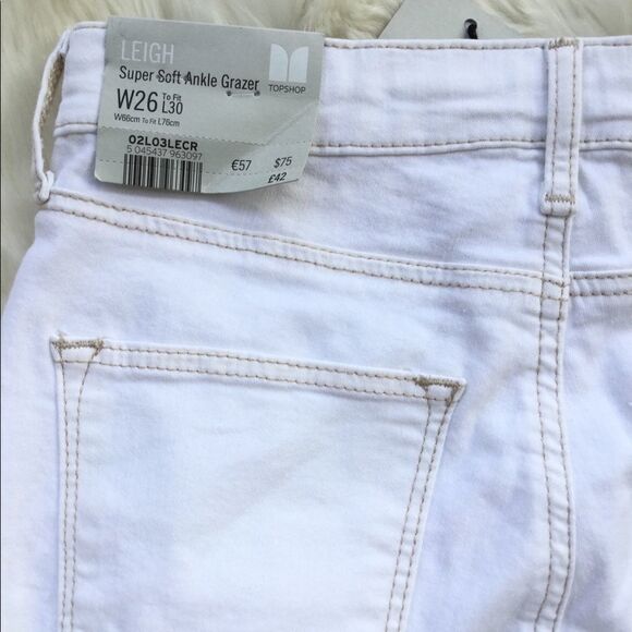 Topshop Leigh white ripped jeans NWT - Picture 4 of 4